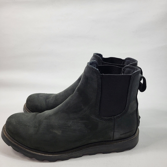 Sorel Women's Ainsley Boot Size 8 Waterproof Chelsea Pull On Black Leather - Picture 3 of 7